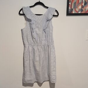 JCrew Striped Sleeveless Dress with Ruffle Detail NWT